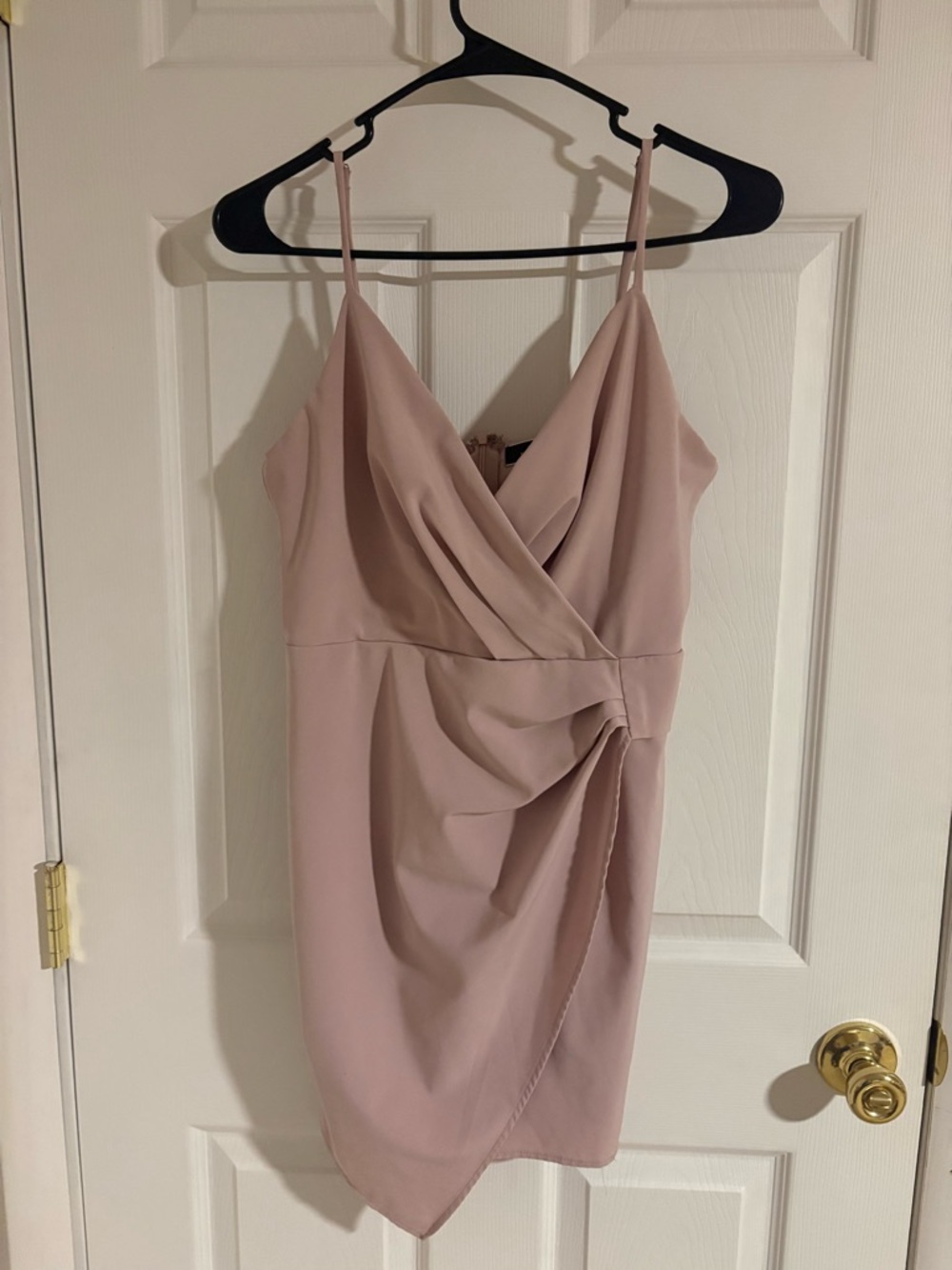 Blue Blush Blush Pink Draped Spaghetti-Strap Mini Dress